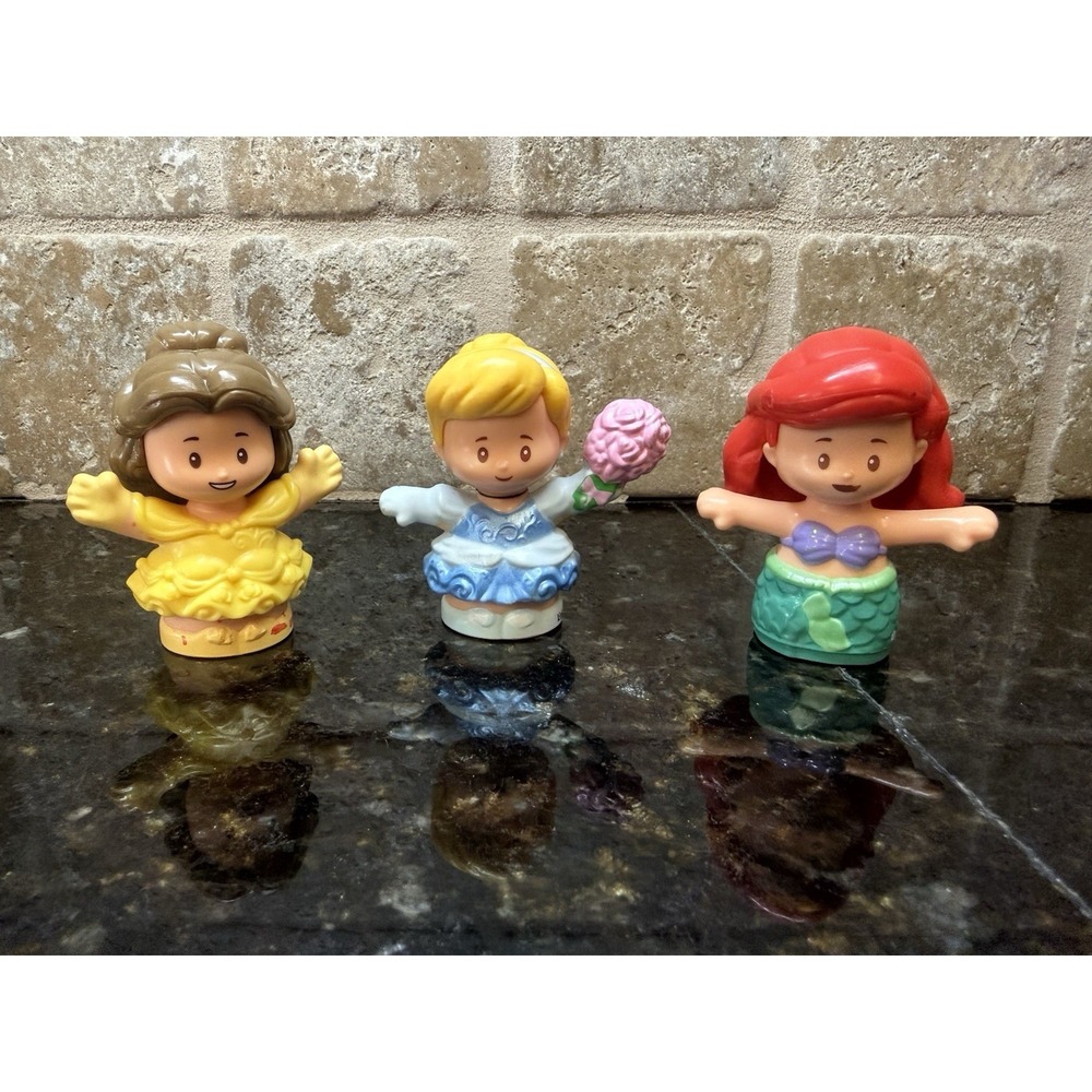 Disney Princess Little People Figures Lot Of 3 Belle Ariel Cinderella